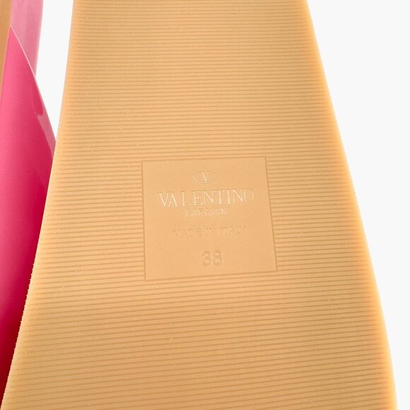 Valentino Garavani One Stud Slide Sandals EU 38 US 8 Pink Patent Flat Mule - Picture 13 of 14